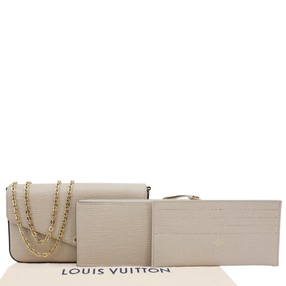 Louis Vuitton  Felicie Pochette Epi Leather Crossbody Bag Beige - Picture 3 of 13